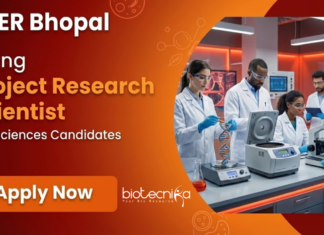 Research Job at IISER Bhopal. Life Sciences Candidates, Apply Now For The Project Research Scientist Position.