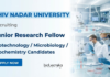 JRF Vacancy at Shiv Nadar University – Apply Now for Life Science Research Job JRF Vacancy 2026 for Life Science Research at Shiv Nadar University Offering Fellowship Support and Strong Prospects for Research Jobs.