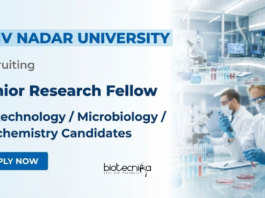 JRF Vacancy 2026 for Life Science Research at Shiv Nadar University Offering Fellowship Support and Strong Prospects for Research Jobs.