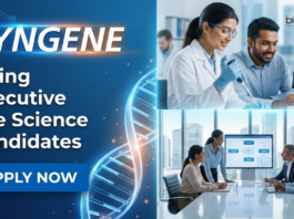 Apply for Executive Jobs at Syngene International. Build a Life Science Career in Bioanalytical Research with Syngene Careers in Bangalore.