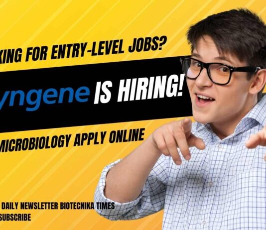 Entry-Level Microbiology Jobs at Syngene | MSc Microbiology Jobs | Research Trainee Jobs
