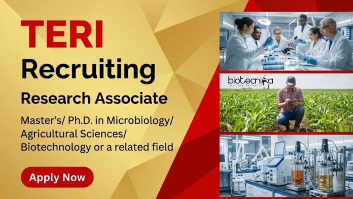Explore Research Associate Jobs in sustainable agriculture at TERI. Ideal Biotechnology Jobs for building a strong Career in Life Science.