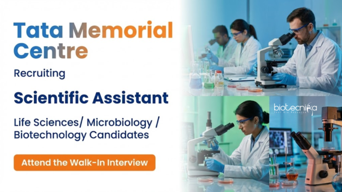 TMC (1) TMC Recruitment 2026 invites candidates for Biotechnology Research Jobs as Scientific Assistant through Walk-In Interview at ACTREC.