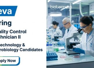 Apply for Quality Control Jobs at Teva Pharmaceuticals. QC Technician II role in Goa for Microbiology and Biotechnology Professionals.