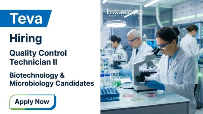 Teva (1) Apply for Quality Control Jobs at Teva Pharmaceuticals. QC Technician II role in Goa for Microbiology and Biotechnology Professionals.