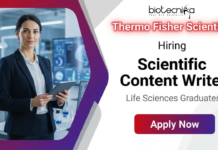 Scientific Content Writer Job at Thermo Fisher Scientific | Life Science Jobs Scientific Content Writer Job at Thermo Fisher Scientific life science careers banner