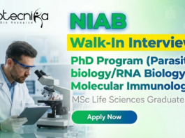 NIAB Hyderabad PhD program for MSc Life Sciences students