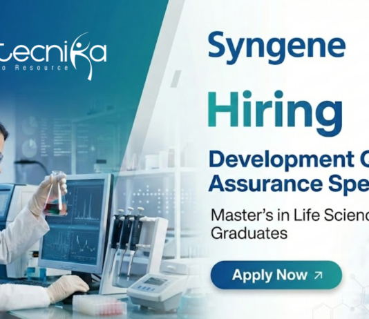Quality Assurance Specialist Job at Syngene Careers | Life Sciences Jobs Quality Assurance Specialist job at Syngene Careers for life science professionals