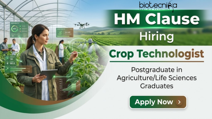 HM Clause Crop Technologist Jobs at HM Clause in Agricultural Research and R&D Operations