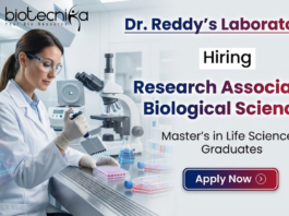 Research Associate Jobs at Dr. Reddy’s Laboratories Careers for Life Science graduates