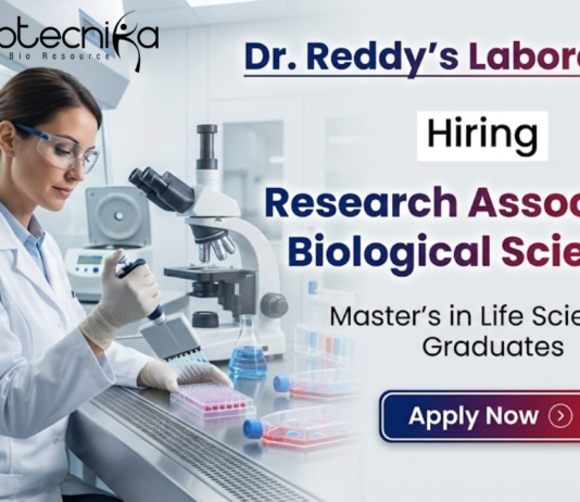 Research Associate Jobs at Dr. Reddy’s Laboratories Careers for Life Science graduates