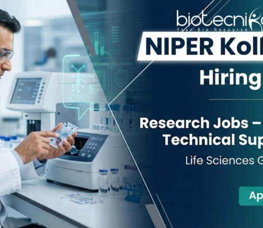 Research jobs at NIPER Kolkata for Project Technical Support-II biotechnology vacancy