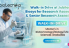 Walk-in Drive at Jubilant Biosys for Research Associate Jobs Roles | Life Science Jobs Research Associate Jobs at Jubilant Biosys Bengaluru – Life Science Careers Walk-in Drive
