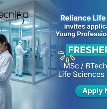 Young Professional Program at Reliance Life Sciences for Freshers | Life Sciences Jobs Young Professional Program at Reliance Life Sciences for Life Sciences Jobs and Bio Pharma Manufacturing