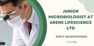 Microbiology Jobs at Arene Lifescience Ltd, Apply on Biotecnika
