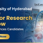 Junior Research Fellow Job at the University of Hyderabad. M.Sc. in any discipline of Life Sciences, Apply Now.
