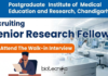 Senior Research Fellow at PGIMER. Life Sciences Candidates, Walk-in Interview. Opportunity in Chandigarh, India.