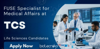 Life Science Job at TCS. Apply Now For FUSE Specialist for Medical Affairs Opportunity in Mumbai/ Hyderabad/ Bengaluru/ Noida.