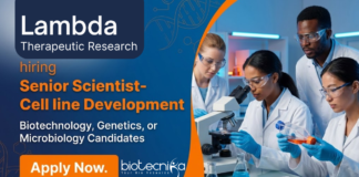 Scientist Job at Lambda Therapeutic Research. Biotechnology, Genetics, or Microbiology Candidates, Apply Now.