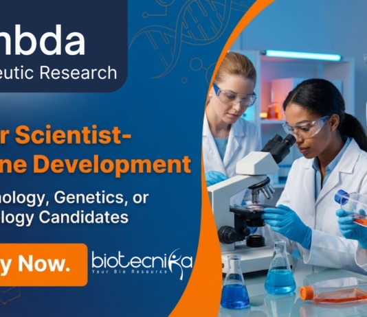 Scientist Job at Lambda Therapeutic Research. Biotechnology, Genetics, or Microbiology Candidates, Apply Now.