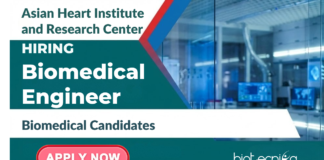 Biomedical Engineer Job at Asian Heart Institute and Research Center. Biomedical Engineering Candidates, Apply Now.