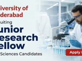 Junior Research Fellow at the University of Hyderabad. Life Sciences Candidates with expertise in Nanobiotechnology, Apply Now