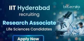 Research Associate Job at IIT Hyderabad. Life Sciences Candidates, Apply Now. DBT-NSF enzyme project. Salary: ₹58k + HRA.