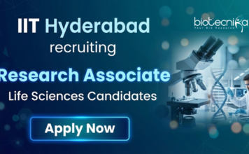 Research Associate Job at IIT Hyderabad. Life Sciences Candidates, Apply Now. DBT-NSF enzyme project. Salary: ₹58k + HRA.