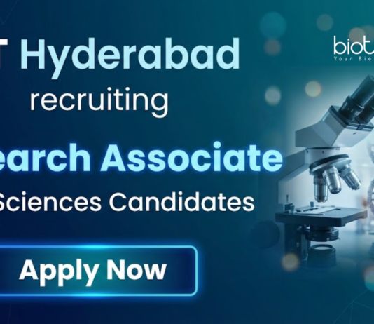 Research Associate Job at IIT Hyderabad. Life Sciences Candidates, Apply Now. DBT-NSF enzyme project. Salary: ₹58k + HRA.