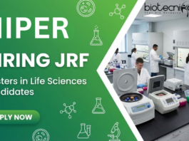JRF Vacancy at National Institute of Pharmaceutical Education and Research. Life Sciences Candidates, Apply Now