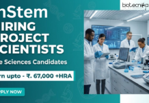 Scientist Job at inStem. Life Sciences Candidates, Apply Now For Project Scientist Positions. Research in Stem Cells & Organoids