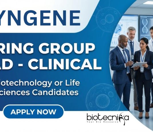 Clinical Research Job at Syngene. Life Sciences or Biotechnology Candidates, Apply Now. Job Opportunity in Bengaluru, India.