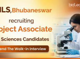 Project Associate job at ILS, Bhubaneswar. Life Sciences Candidates, Attend The Walk-in Interview. DBT-funded project.