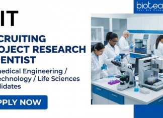 Research Job at VIT-Vellore. Life Sciences Candidates, Apply Now for the Project Research Scientist Position.