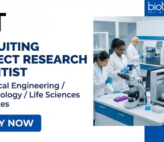 Research Job at VIT-Vellore. Life Sciences Candidates, Apply Now for the Project Research Scientist Position.