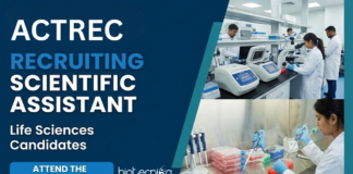 Scientific Job at ACTREC. Life Sciences Candidates, Attend The Walk-In-Interview For Scientific Assistant Position.