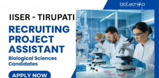 Project Assistant Job at IISER Tirupati. Biological Sciences Candidates, Apply Now. Tomato CRISPR project.