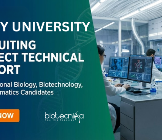 Research Job at Amity University. Bioinformatics & Computational Biology Candidates, Apply Now For Project Technical Support Role.