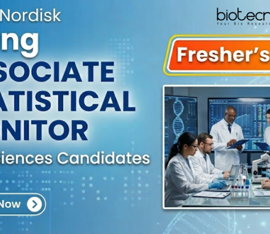Clinical Research Fresher Job at Novo Nordisk. Life Sciences Candidates, Apply Now for Associate Statistical Monitor Role. Job in Bangalore.