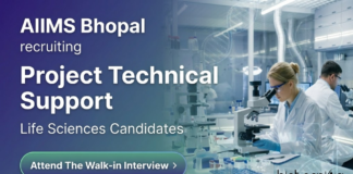 Life Sciences Job at AIIMS Bhopal. Attend The Walk-In Interview For Project Technical Support Position. ICMR-funded TB project.