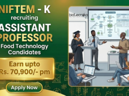 Earn ₹70,900/- With This Assistant Professor Job at NIFTEM-Kundli. Food Science Candidates, Apply Now. Food Science job at NIFTEM.
