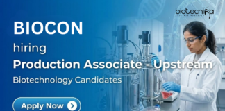 Production Associate at Biocon. Biotechnology Candidates with experience in industrial upstream production, Apply Now.