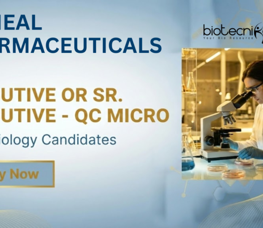 Microbiology Job at Amneal Pharmaceuticals. Masters in Microbiology Candidates, Apply Now For QC Microbiology Executive Role.