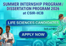 Life Science Internship at CSIR-Indian Institute of Chemical Biology. Summer Internship Program 2026. Life Science Opportunity in Kolkata.