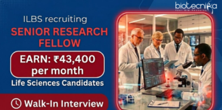 Senior Research Fellow at the Institute of Liver & Biliary Sciences. Life Sciences Candidates, Attend The Walk-In Interview