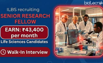 Senior Research Fellow at the Institute of Liver & Biliary Sciences. Life Sciences Candidates, Attend The Walk-In Interview