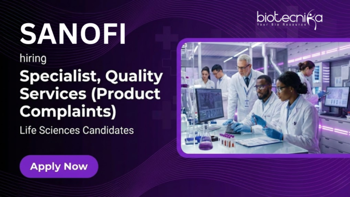 Biotechnology Job at Sanofi. Life Sciences Candidates, Apply Now For Quality Services Specialist Role in Hyderabad.