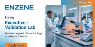 Biotechnology Jobs at Enzene – Masters Candidates Apply Online Apply for Biotechnology Jobs in Pune as Executive Validation Lab. Explore Executive Jobs Focused on Quality Management and Lab Compliance.