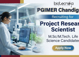 Project Research Scientist Jobs at PGIMER Chandigarh | Life Science Jobs Research Scientist jobs at PGIMER Chandigarh for life science candidates