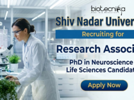 Research Associate Jobs at Shiv Nadar University | Life Science Jobs Research Associate Jobs at Shiv Nadar University for life science researchers